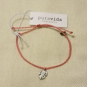 Pura vida Silver Palm Frond Charm bracelet